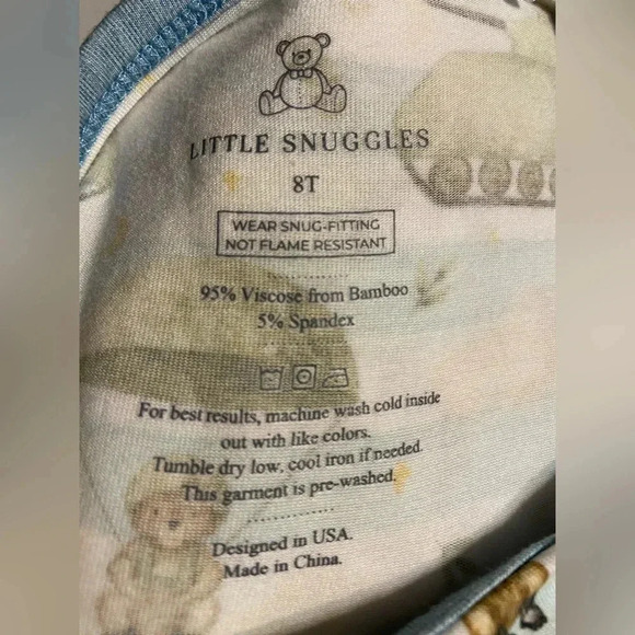 🧸 Little Snuggles 2 piece boys paja size 8T🧸 L/11 - Picture 7 of 7